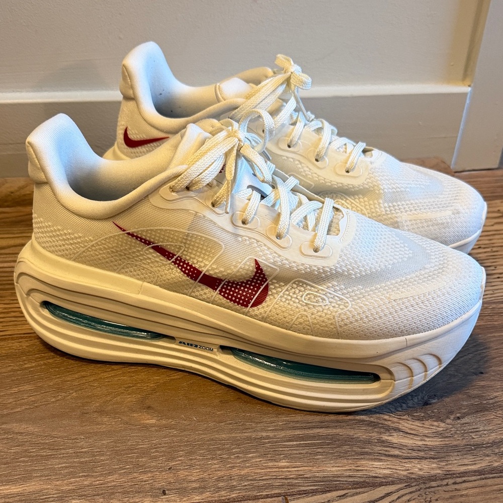 Nike White and Red Athletic Shoes